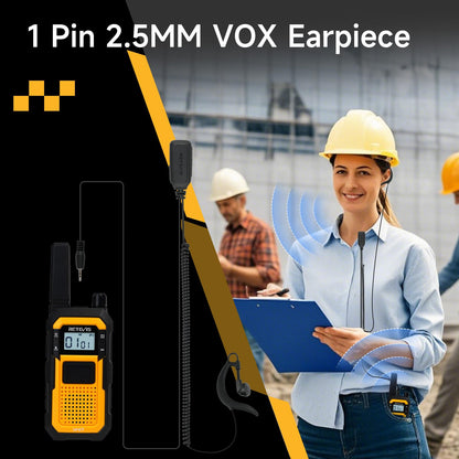 Retevis RB48 Walkie Talkies for Adults, with G-Type Earpiece, MIL-STD 810H, Advanced Triple Proof, Support VOX, 2000mAh, Emergency Alert, Vibration Reminder, Heavy Duty Two Way Radios(2 Pack)
