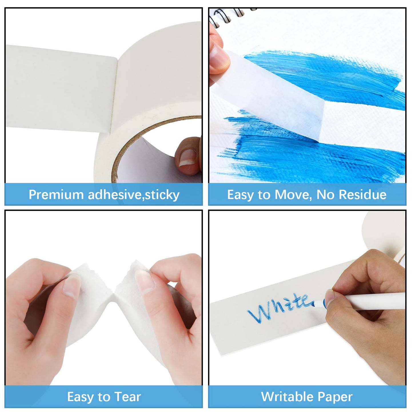 AiDiYGECO 15 Pack White Masking Tape 2 inch Bulk 65.6 feet Thick 2inch Wide Painters Masking Tape Strong Adhesive Clean Removal for Painting Labeling Crafts Home Total 984 feet