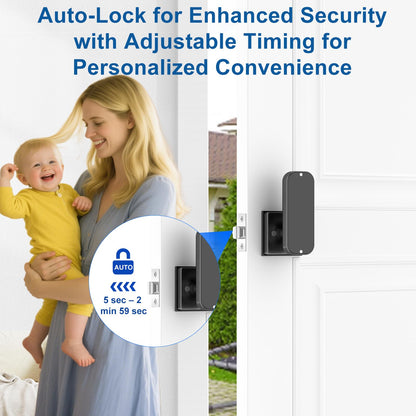 Foxgard Fingerprint Door Lock – 5-in-1 Biometric Smart Lock with Keypad, App Control, Key, Auto-Lock, Electronic Deadlock – Keyless Entry for Bedroom, Office, Indoor Use – Includes 2 IC Cards