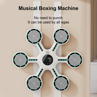 pealiritansemen Music Boxing Machine, Family Interactive Musical Boxing Machine, Wall Mounted Boxing Trainer, with Timing & Counting Functions, for Game Room, Gym