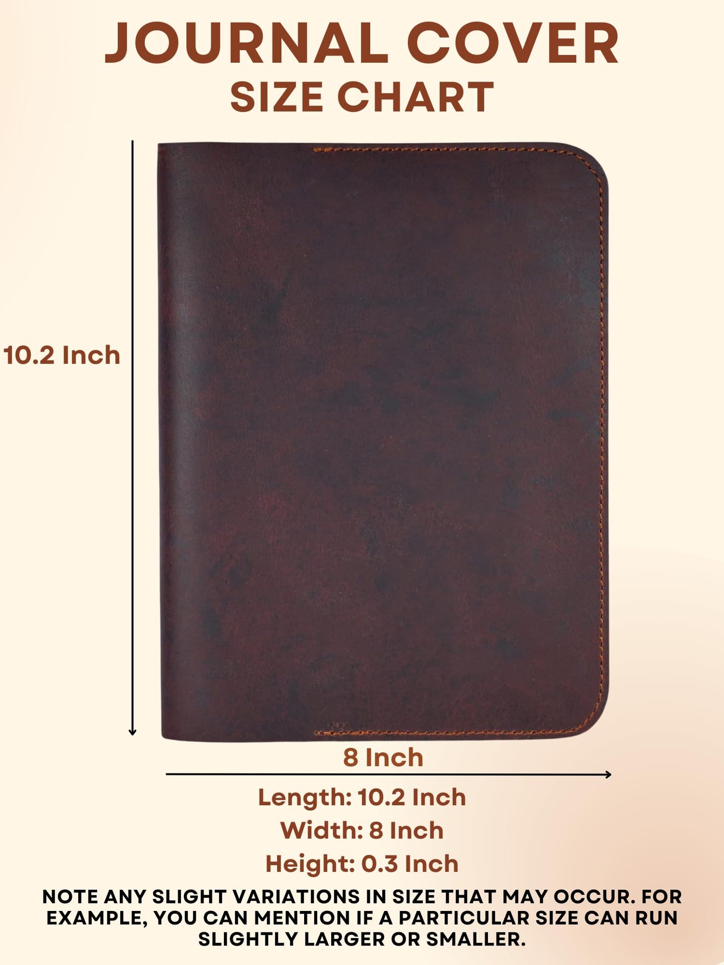 CestAntiQ XL Leather Journal Cover for Sketchbook (7.5 x 9.75 in), Compatible for Composition Notebook, Handmade Refillable Notebook Sleeve for B5, ... Journal Cover with Pen Loop – Rustic Brown