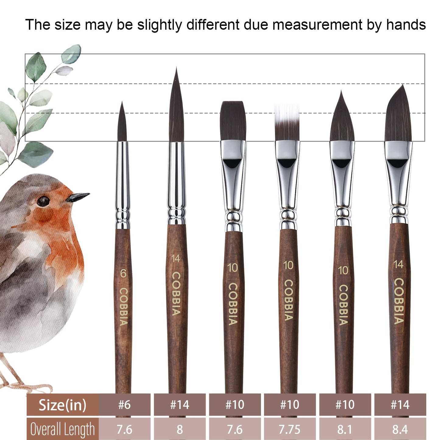 Watercolor Brushes Professional, Paint Brush Set Variety Shapes with Flat, Round Pointed, Dagger, Cat's Tongue Oval Wash Perfect for Watercolor Gouache Acrylic Inks Painting