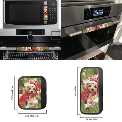 Yatixapu Refrigerator Handle Covers 6PCS, Christmas Dog Kitchen Appliance Handle Covers, Keep Your Fridge Microwave Oven Stove or Dishwasher Clean, Stains Dirty Oils, Kitchen Decor