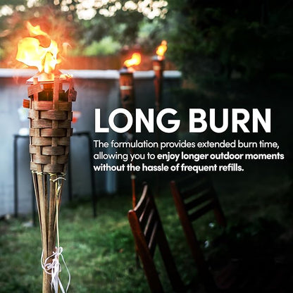 Smart Fuel Citronella Torch Fuel - Clean Burning, Biodegradable Formula with Extended Burn Time, Ideal for Oil Lamp, Tiki Torches for Outside Gatherings – 1 Gallon, Pack of 2
