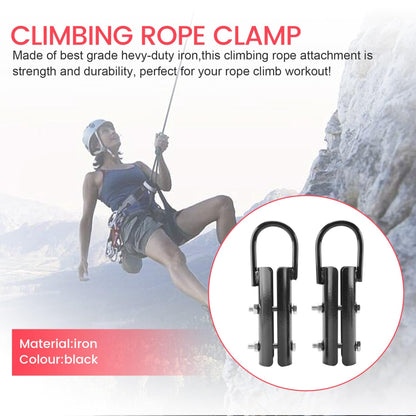 MuNanshan 1.5” Climbing Rope Clamp, 2 Sets Rope Climb Clasp Workout Rig Attachment Hook for Rope Climbing Gym Strength Training