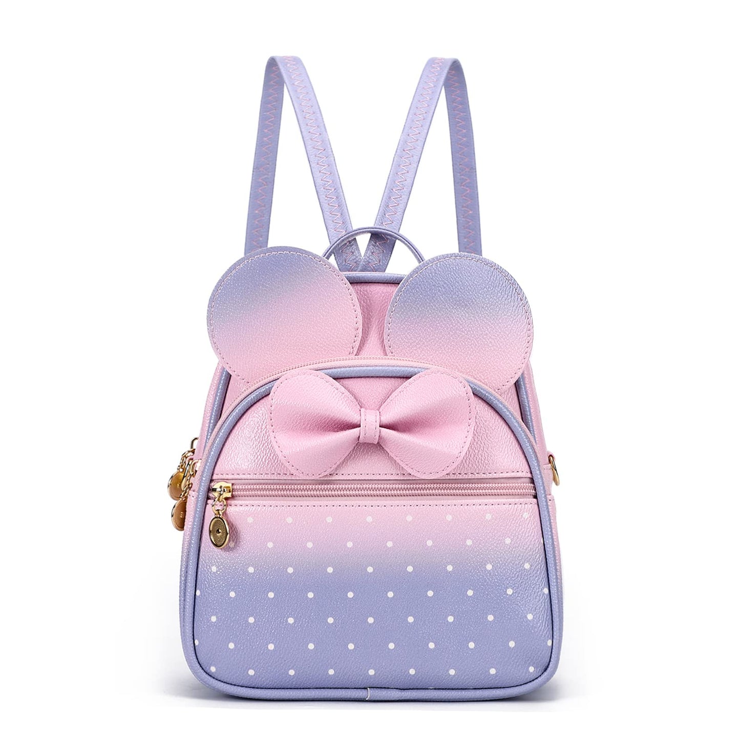 KL928 Girls Mini Backpack Bowknot Polka Dot Cute Small Daypacks Convertible Shoulder Bag Purse for Women