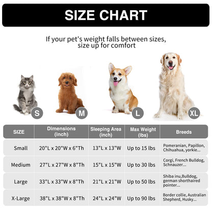 MFOX Calming Dog Bed (L/XL/XXL/XXXL) for Medium and Large Dogs Comfortable Pet Bed Faux Fur Donut Cuddler Up to 25/35/55/100lbs