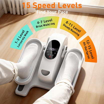 DamKee Under Desk Elliptical Exercise Machine, Electric Ellipse Leg Exerciser as Seen on TV, 15 Speeds Foot Exerciser While Sitting for Seniors, Portable Seated Pedal Exerciser for Home Office, Gifts