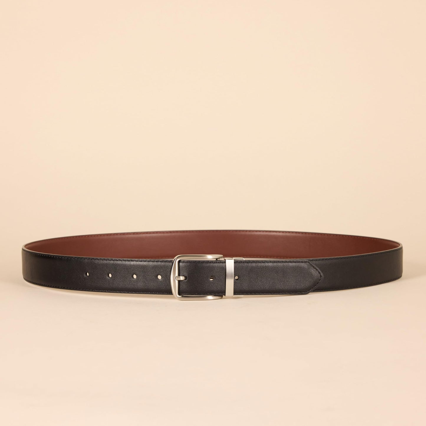 Amazon Essentials Men's Reversible Dress Belt, Black/Chestnut Brown, 38
