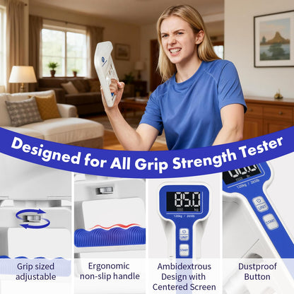 Handexer Grip Strength Tester 265lb/120kg, Digital Hand Dynamometer FDA Registered with Backlit LCD for Grip Strength Testing and Training