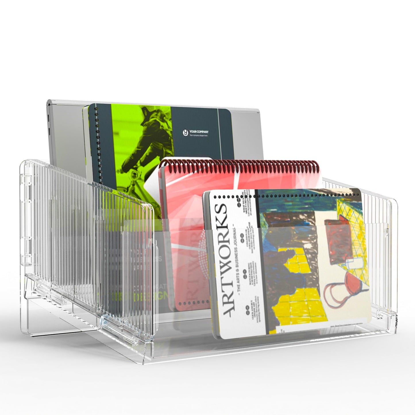 Cuukie File Sorter Organizer, 5 Sections Acrylic Letter Tray for Desk, Mail Organizer Letter Holder for Envelopes, Mail, Electronics 1Pack