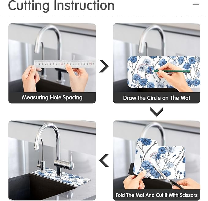 Kitchen Sink Splash Guard 1 PC 30 Inch Sink Faucet Mat Splash Guard