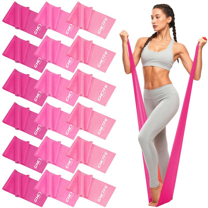 GHCTFE 18PCS Resistance Bands Bulk, Non-Latex Physical Therapy Bands, Professional Flat Bands for Yoga & Pilates Trainers, Home Gym Full Body Workout, Strength Training, 6 Sets with Carry Bags