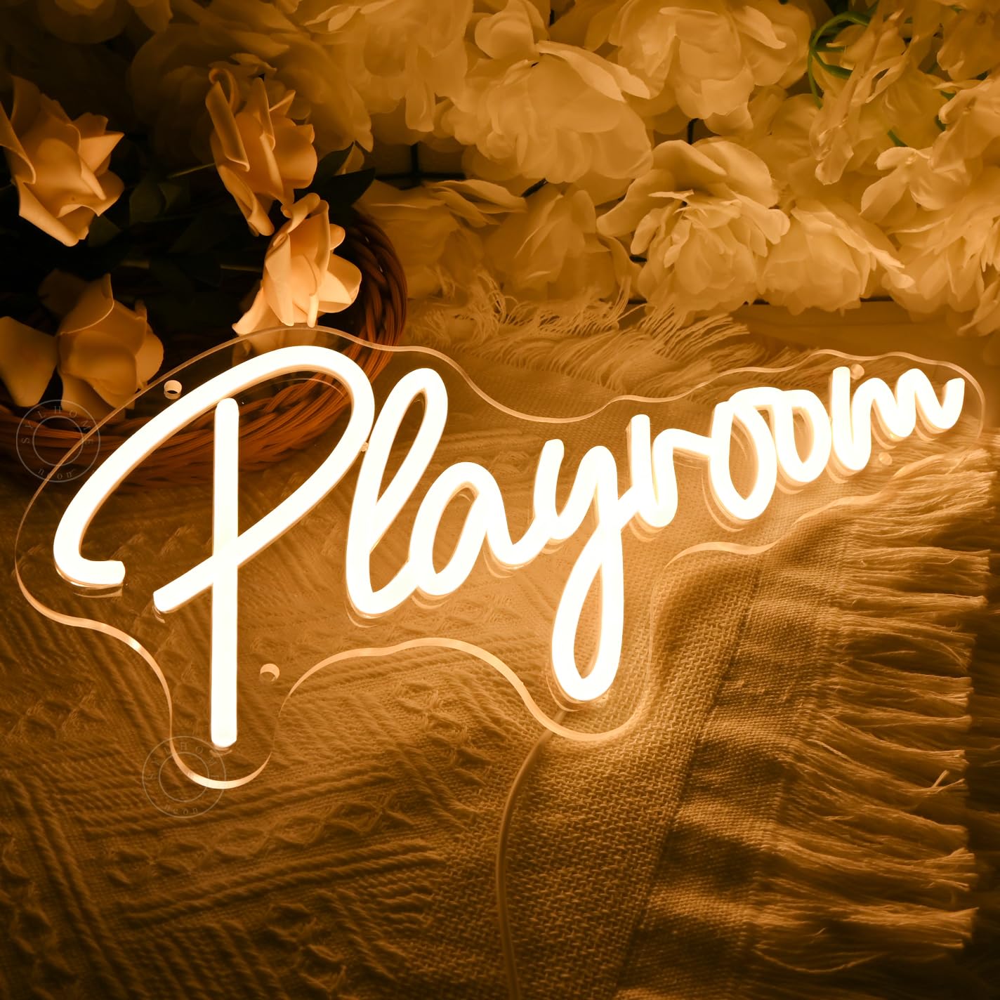 SYLHOME Playroom Led Neon Light Sign Nursery Kids Room Bedroom Classroom Game Room Wall Sign Decor Birthday Christmas Gifts 15.75" X 7.28" USB Warm White