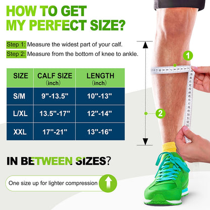 NEWZILL Calf Compression Sleeve for Men & Women | Footless Compression Socks for Shin Splint Relief, Varicose Veins | Leg Sleeve for Running, Travel, Nursing, Fitness (Black/White/Grey 3Pairs S/M)