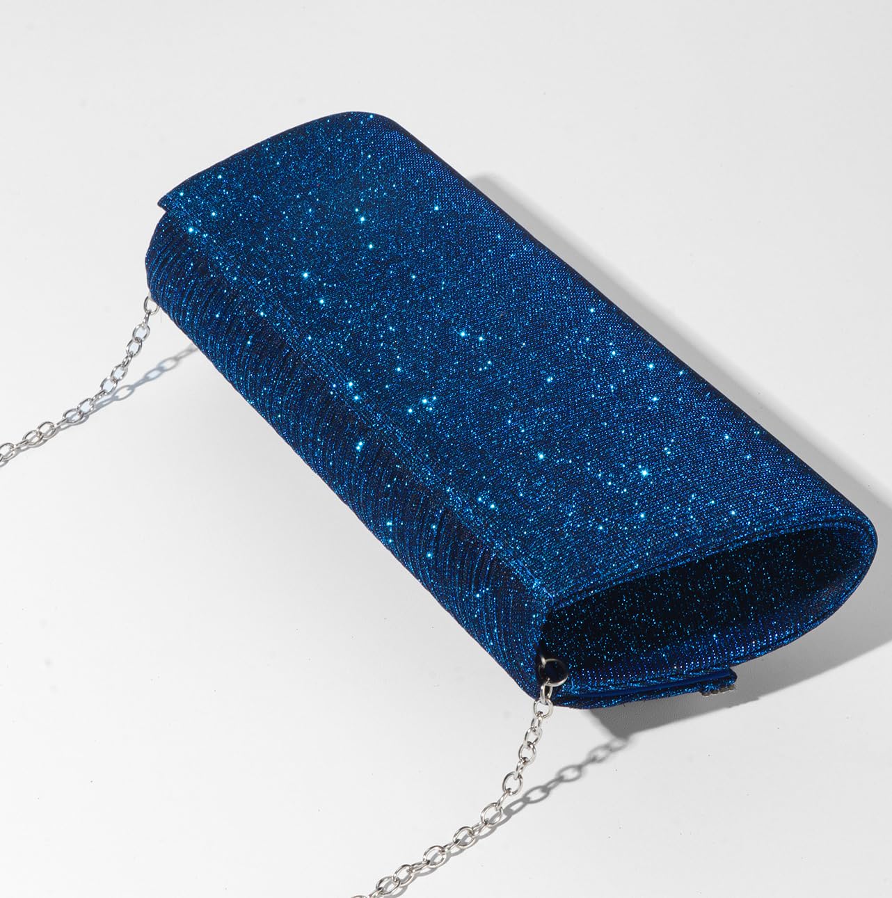 Trisapu Bow Evening Bag Sparkly Clutch Purses for Women Wedding Glitter Rhinestone Party Prom Purse Dressy Clutch Bags Blue
