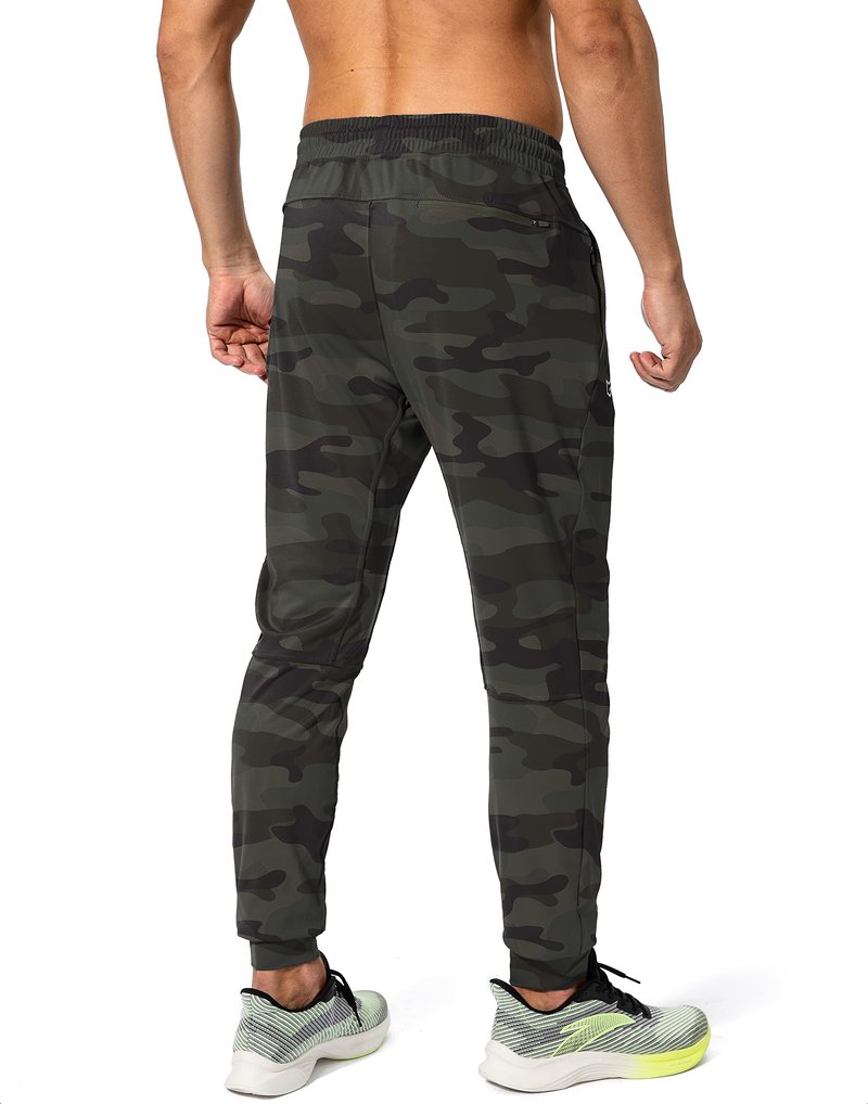 G Gradual Men's Sweatpants with Zipper Pockets Athletic Pants Traning Track Pants Joggers for Men Soccer, Running, Workout(Green Camo,XL)