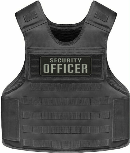Special Patches for Velcro Patches for Uniform for Security Officer Embroidery Patch 2.5X7'' for Velcro On Back Gray On Black Mod-XC9-DF174