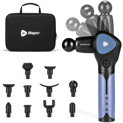 LifePro Dynaflex Percussion Massage Gun Eligible– Deep Tissue Handheld Massager for Athletes – Muscle Recovery Tool for Men & Women – Quiet, Portable with Attachment Heads & Travel Case