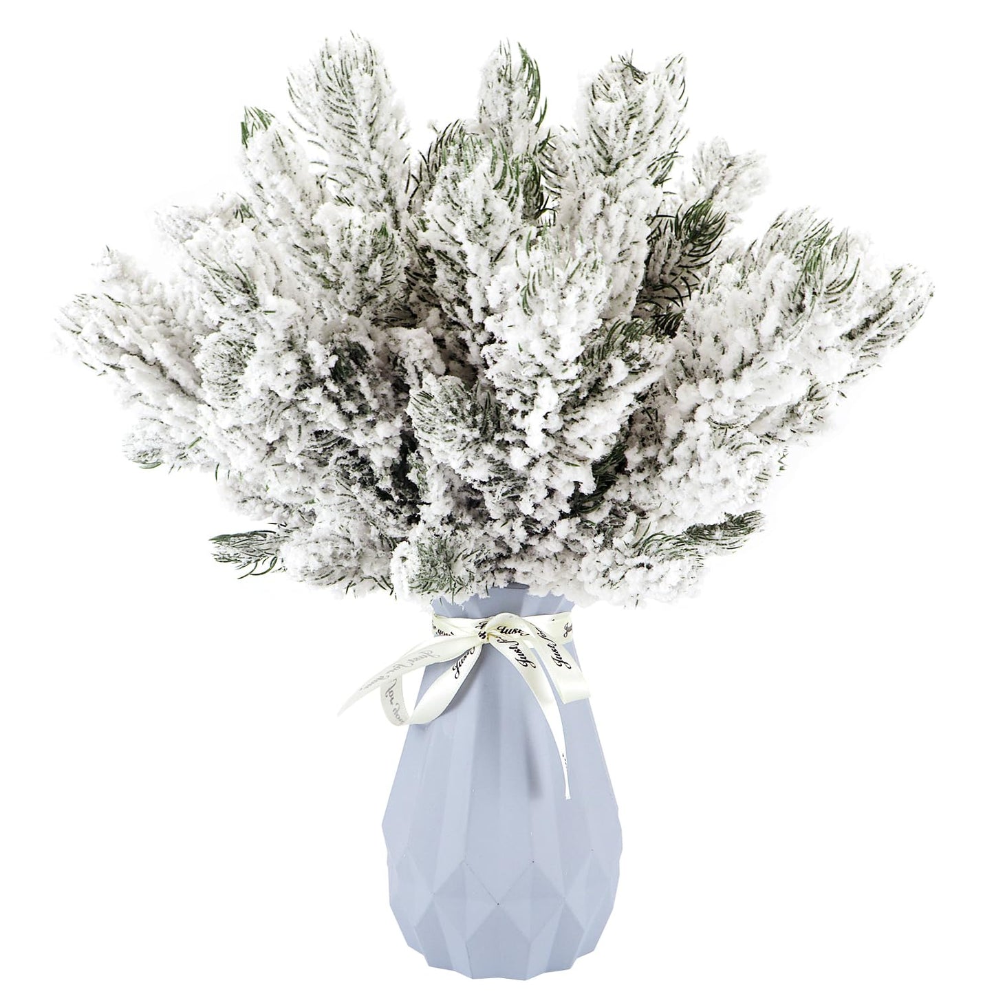 12Pcs Snowy Artificial Pine Needles - Branches Twigs 10.6" Frosted Pine Picks Greenery Stems for Crafts, Wreaths, Garlands - Holiday Decor
