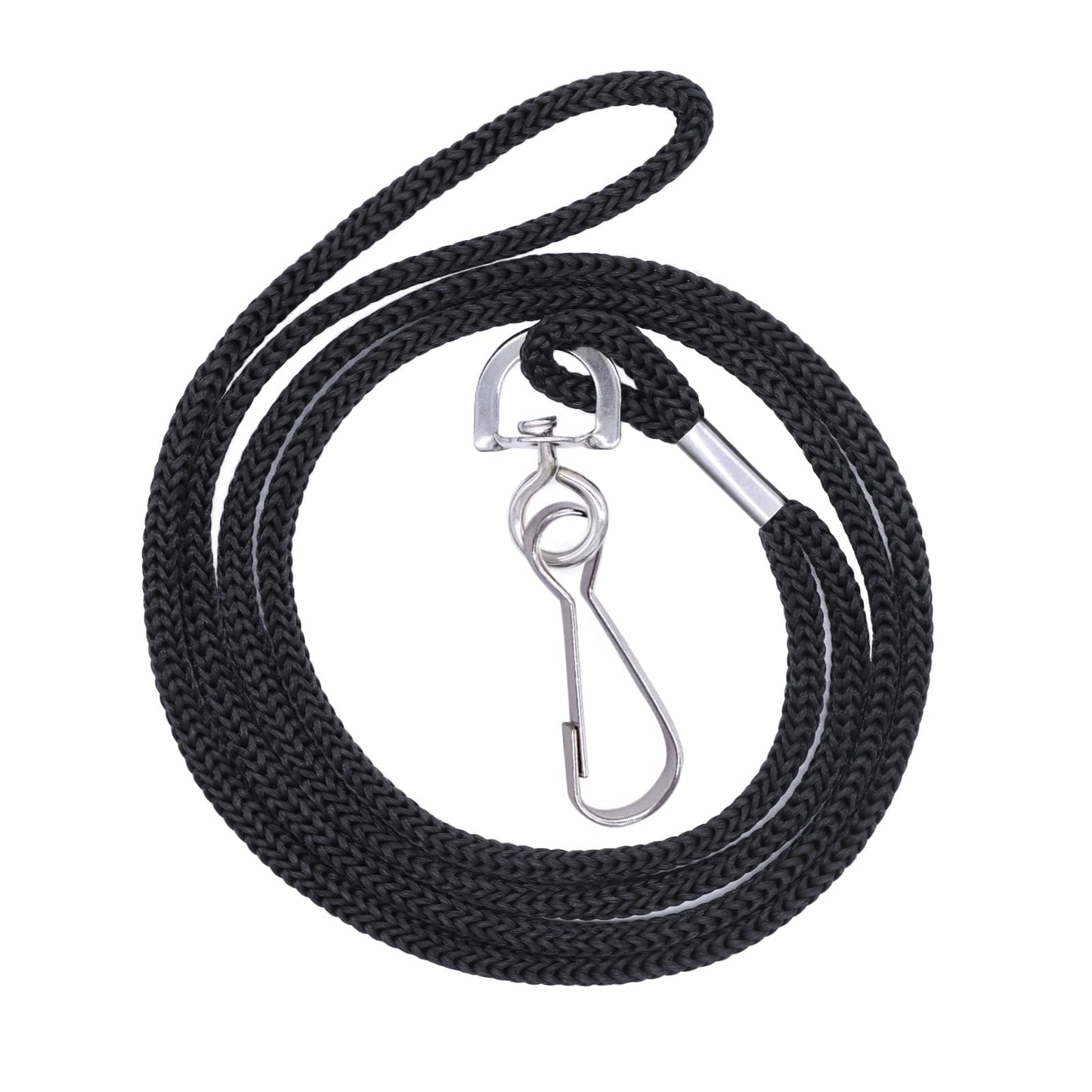HOSL Black Nylon Lanyards, 100 Pack Bulk Office ID Card Lanyards with Swivel Hook (Modern/Fitted, 19 inches, 1.54lb)
