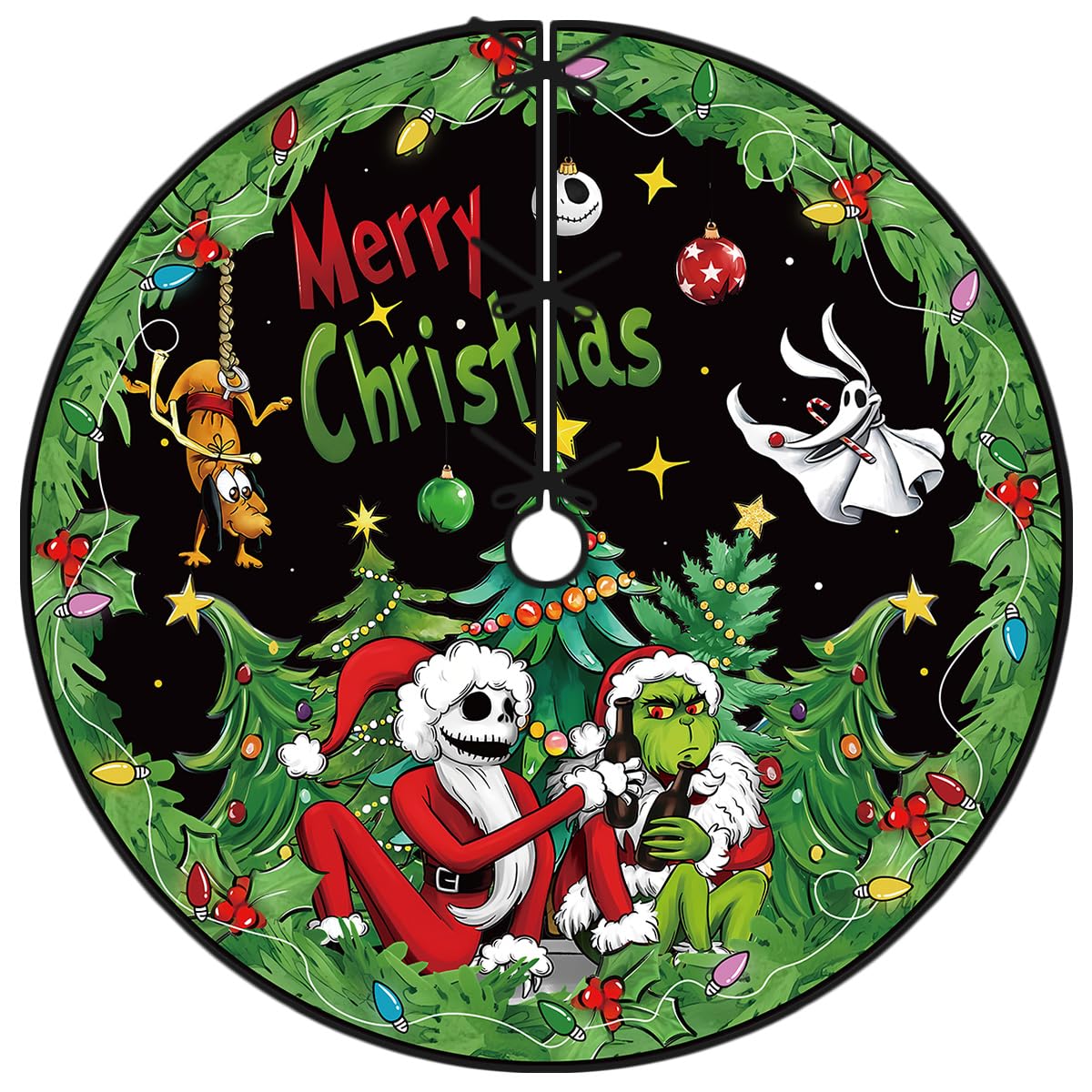 Christmas Tree Skirt 48 Inch Tree Collar Holiday New Year Winter Xmas Tree Decor Christmas Decorations for Home Party