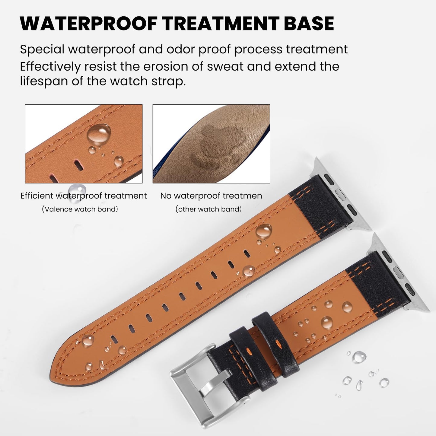Soft Genuine Leather Band for Apple Watch 49mm 46mm 45mm 44mm 42mm - Women/Men Vintage Retro Replacement Wristband Strap with Metal Buckle for iWatch Ultra 3/2/SE/Series 11/10/9/8/7/6/5/4/3 - Black