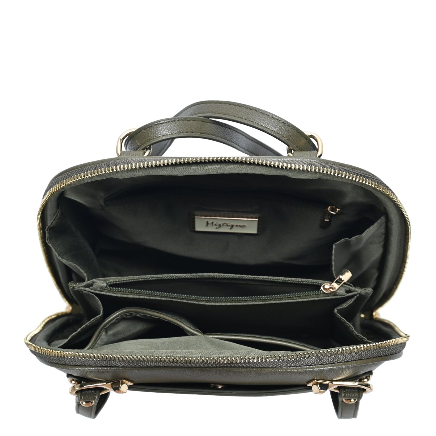 MMS Brands Miztique Daisy Convertible Backpack Purse for Women | Vegan Leather Shoulder Strap Bag or Convertible Backpack | (Olive)