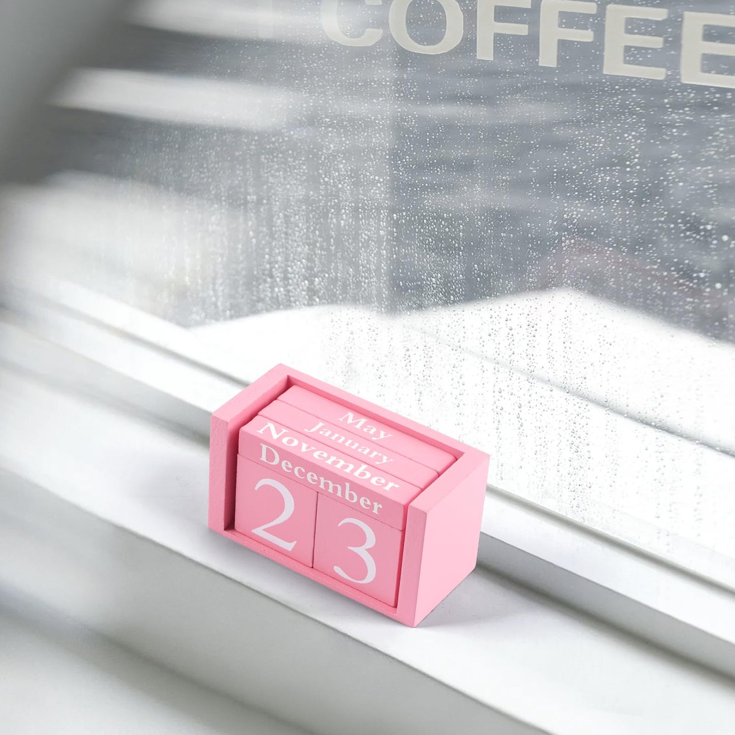 Notakia Pink Decor Wooden Desk Blocks Calendar Perpetual Block Cute Office Pink Desk Accessories Preppy Room Decor for Women