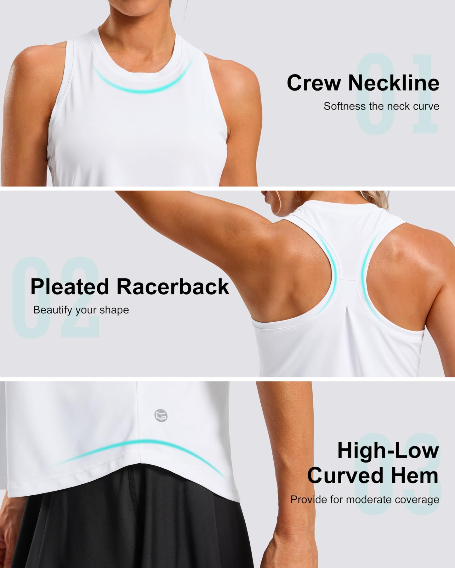 G Gradual Women's Workout Tank Tops Racerback Athletic Yoga Tops Loose Fit Sleeveless Running Gym Sports Shirts for Women(Light Purple,L)