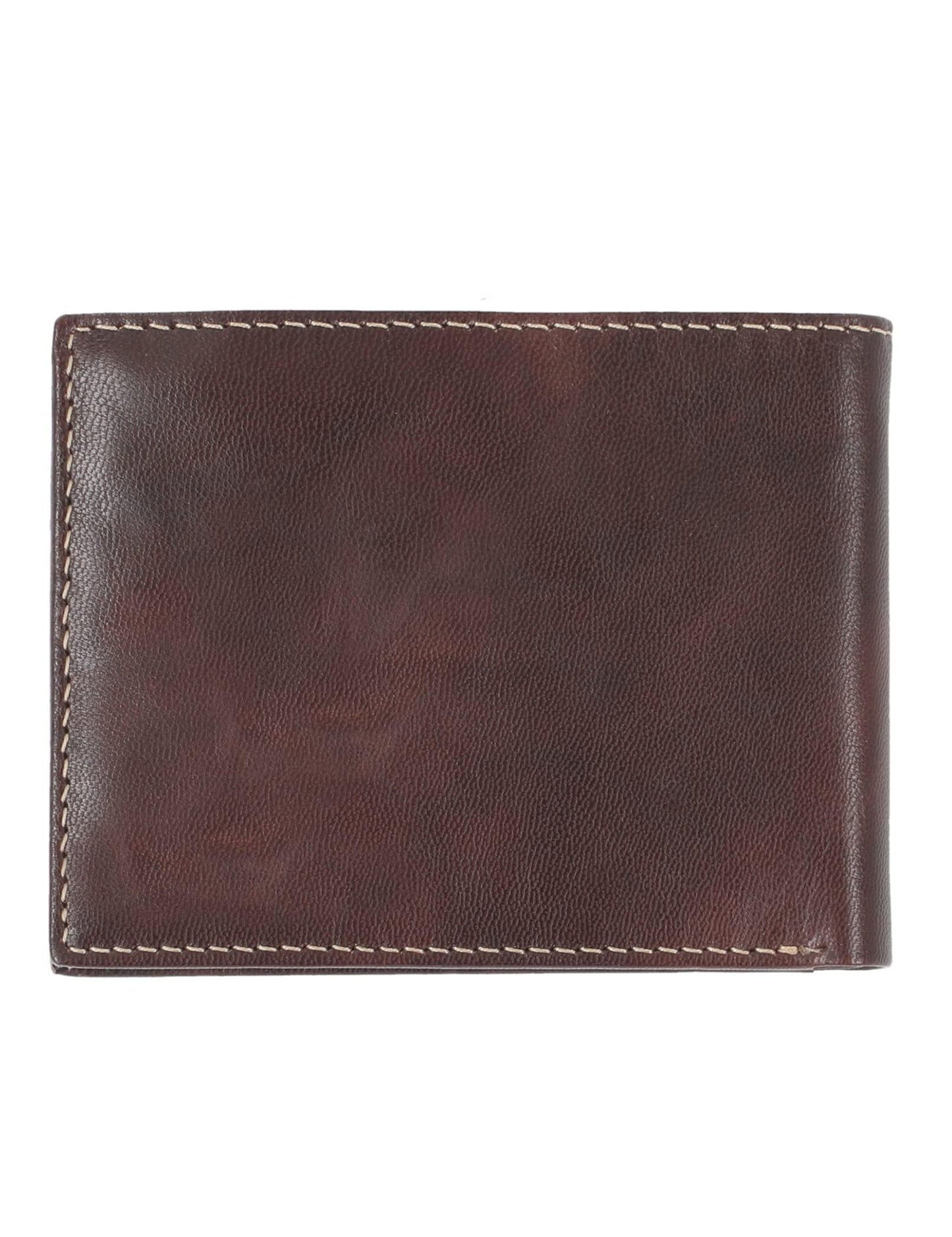 Steve Madden Men's Leather Wallet Extra Capacity Attached Flip Pockets, Brown/Antique, One Size