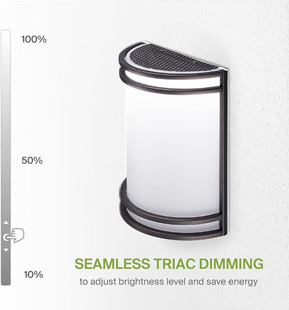 ASD LED Indoor Wall Mount Light Fixture - 10 Inch Modern Interior Oil Rubbed Bronze Wall Sconce Lighting - 3000K 4000K 5000K Adjustable - Half Cylinder Hallway Light Fixture - ETL & Energy Star 4 Pack