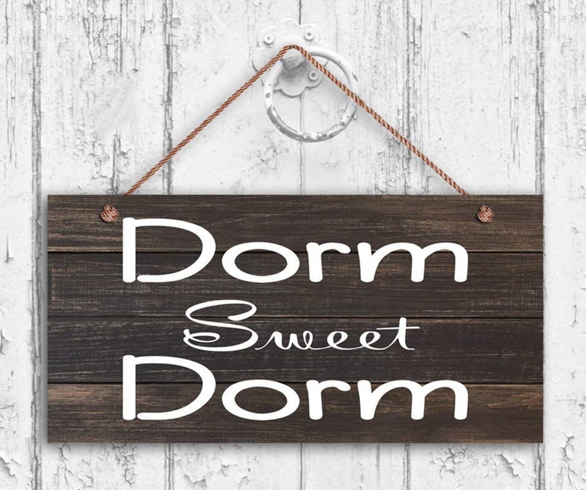 Sweet Dorm Wood Sign, College Wall Decor, Dark Wood Style with White Text, 12x6inches(hjd155)