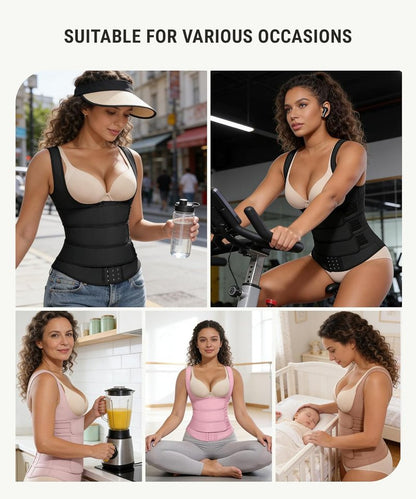 Waist Trainer for Women - Latex Waist Cincher Corset with 3 Belts & Steel Bones | Plus Size Support