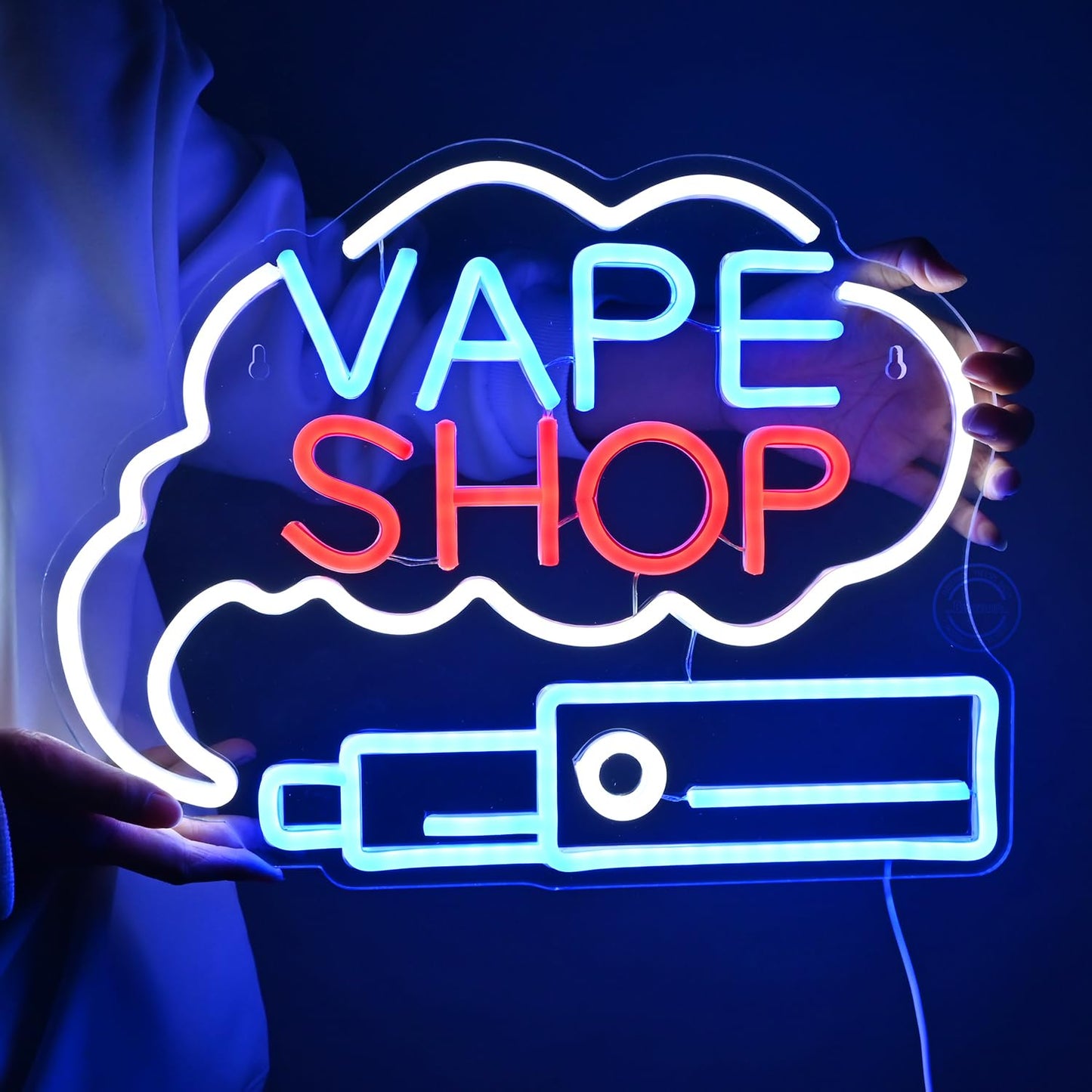 Britrio VAPE Shop Neon Sign Wall Art Decor Smoke Business Window Home Bar Office Bedroom Kitchen Man Cave Garage Light Up Sign Birthday Party Gift 5V USB
