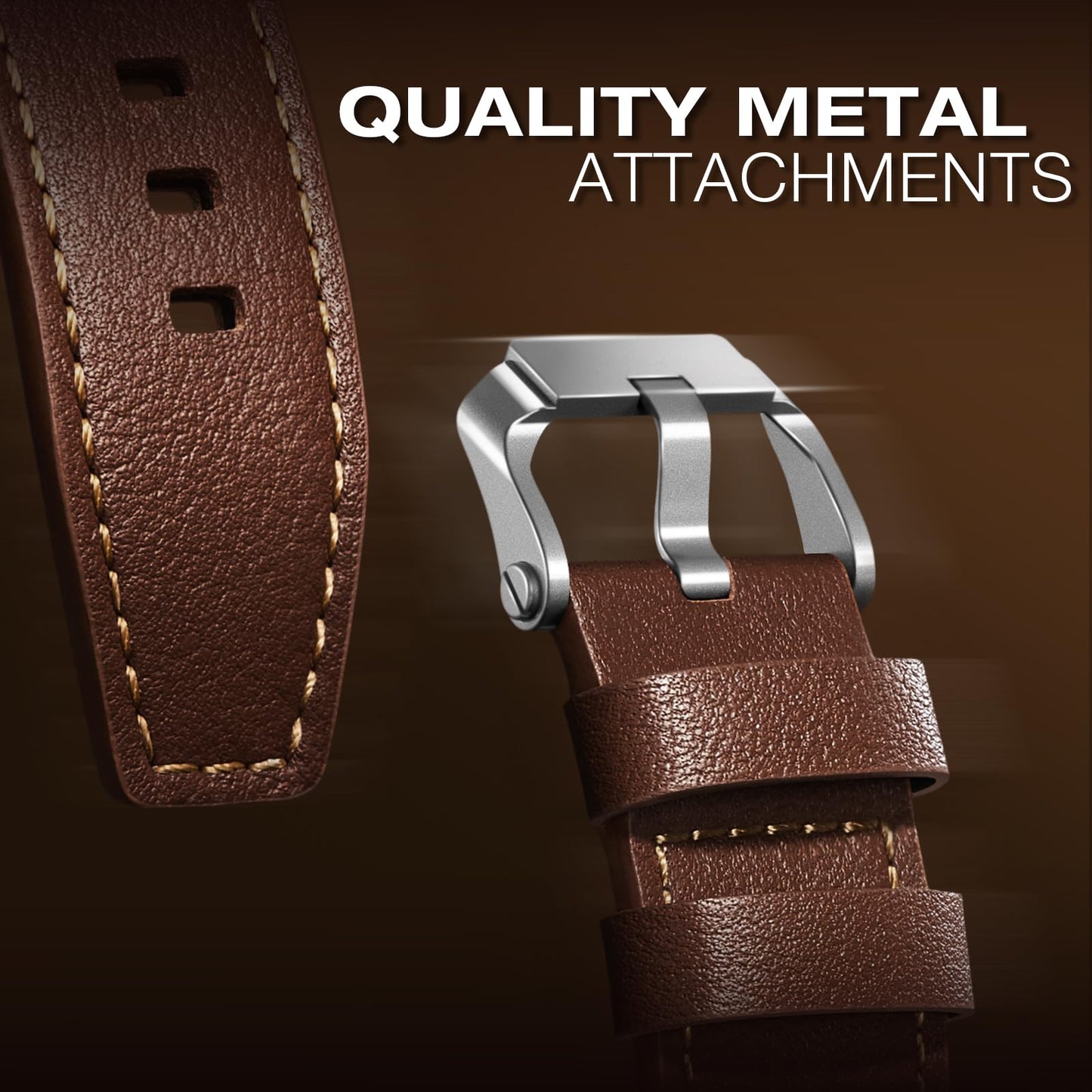 Leather bands Compatible With Apple Watch Ultra Band 42mm 44mm 45mm 46mm 49mm, Superior Genuine Leather Rugged Metal Clip Durable Strap for Women Men iWatch Ultra 10 9 8 7 6 5 4 3 SE