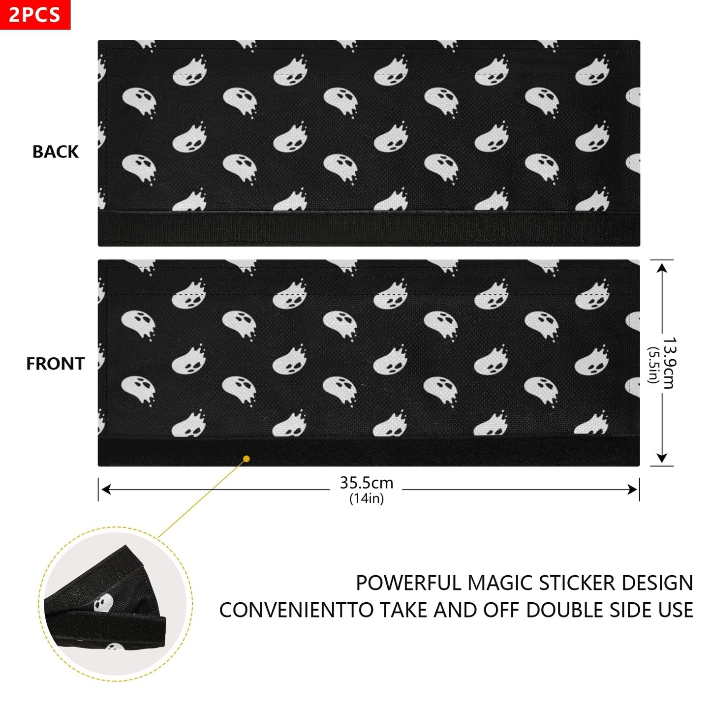 Eionryn Halloween Spooky Ghosts Refrigerator Door Handle Covers Kitchen Appliances Gloves for Microwave Dishwasher Fridge Door Cloth Protector 2pcs