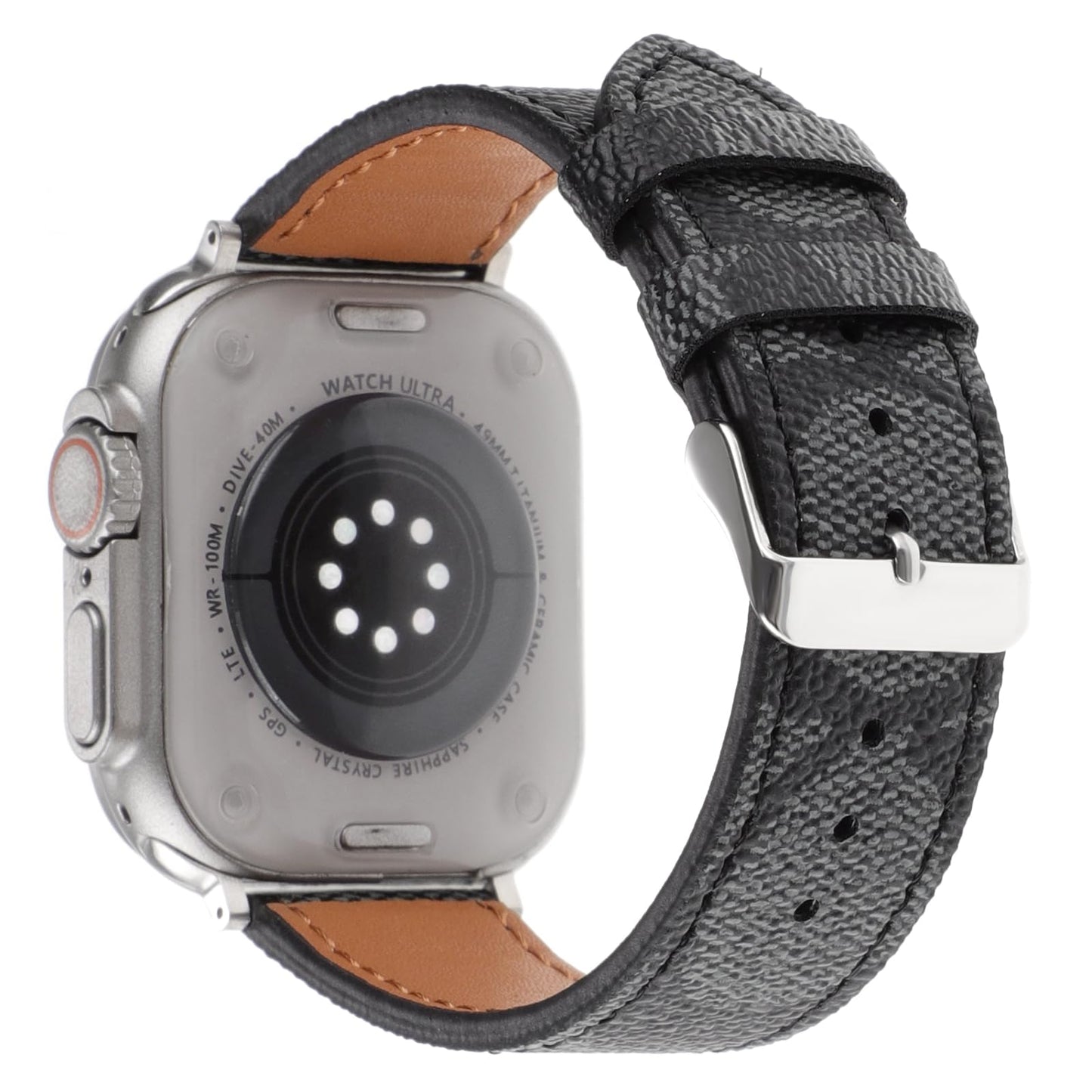 Avazera Leather Band 44mm 42mm 40mm 38mm Compatible with Apple Watch Men Women,Design for Replacement Band Compatible with Watch Series 6/5/4/3/2/1, iWatch SE (Black, 38/40MM)