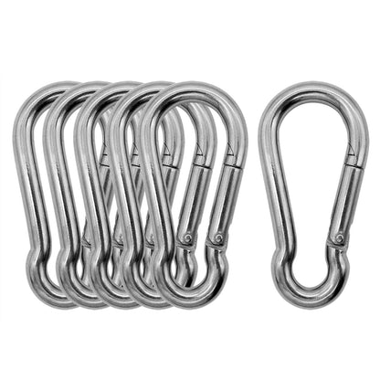 Outmate Marine Grade 316 Stainless Steel Carabiners -2.76 inch Heavy Duty, Durable & Rust-Free Clips for Gym, Swing, Dog Leashes, Hammocks, Keychains, and More(316 M7,Pack of 6)