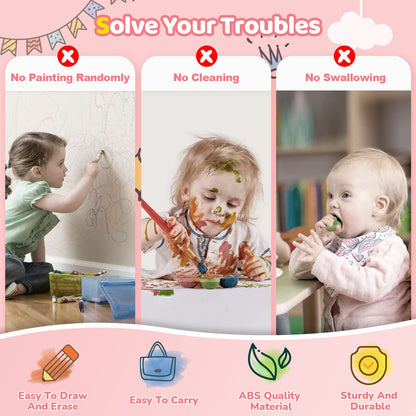 Kikidex Magnetic Drawing Board, Toddler Girl Toys for 1-2 Year Old, Doodle Board Pad Learning and Educational Toys for 1 2 3 Year Old Baby Kids Birthday Gift(Soft Pink)