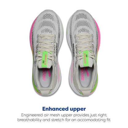 Brooks Women’s Adrenaline GTS 25 Supportive Running & Walking Shoe - Oyster/Pink/Green - 10 Medium