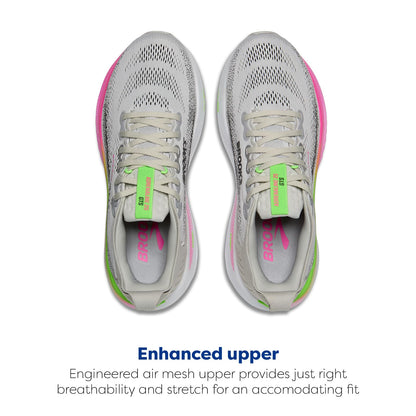 Brooks Women’s Adrenaline GTS 25 Supportive Running & Walking Shoe - Oyster/Pink/Green - 9 Medium
