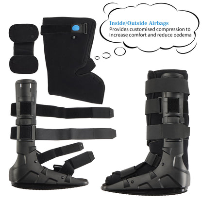 Medibot Air Cam Walker Tall Fracture Boot, Medical Recovery Walking Boot for Broken Foot, Sprained Ankle, Fractures, Adjustable Air Bladders, Universal Fit for Men & Women, Left or Right Foot(Large)