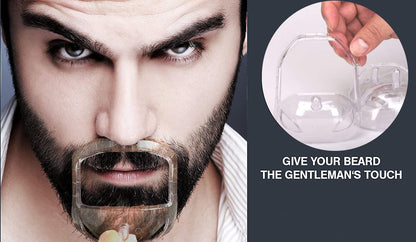 RIMOL Beard Shaper Goatee Mustache Grooming Tool Face Hair Styling Template for Man - Transparent - 5 PCS/Set (Transparent)