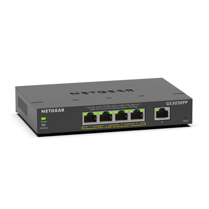 NETGEAR 8 Port PoE Gigabit Ethernet Easy Smart Managed Essentials Switch (GS308EPP) - with 8 x PoE+ @ 123W, Desktop or Wall Mount