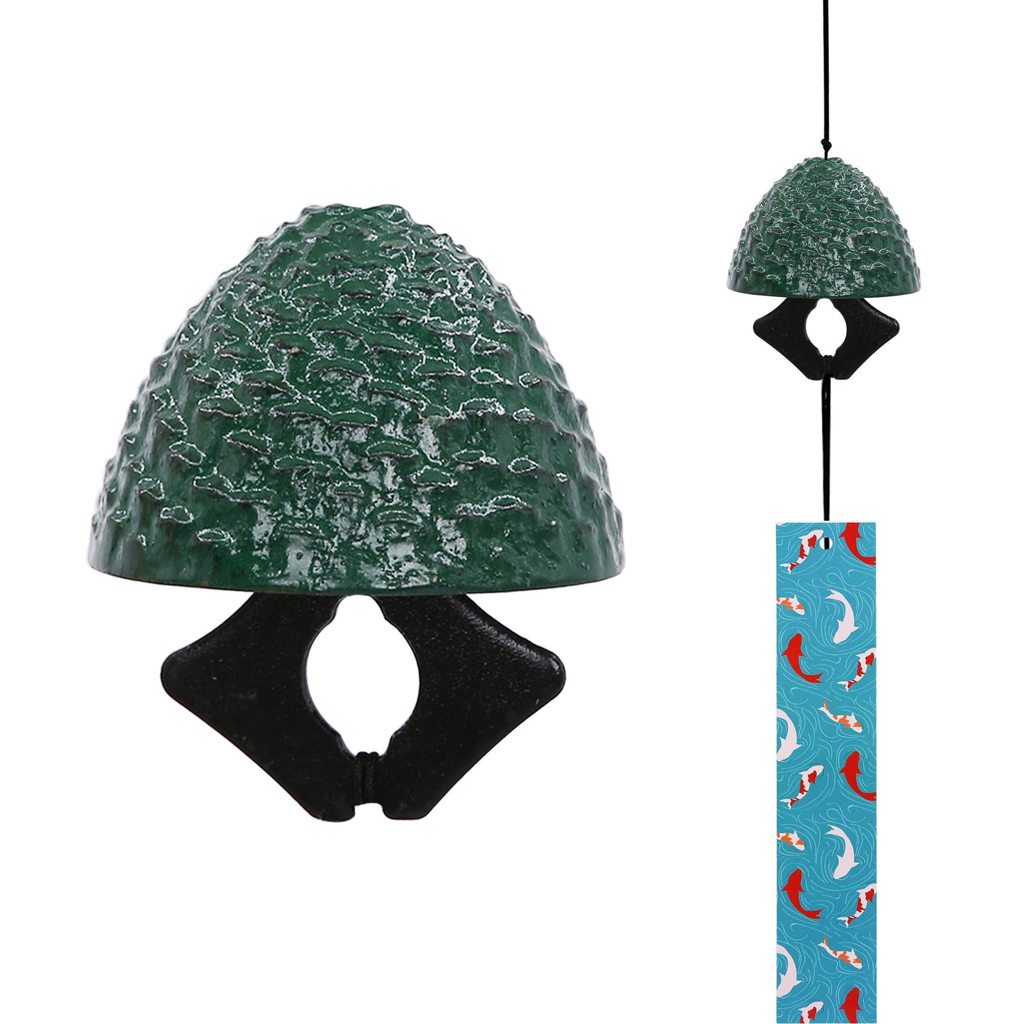 A.F.N.A.L Japanese Wind Chime Cast-Iron Outdoor Ornament for Garden, Patio & Balcony, Hanging Metal Wind-Bell Decoration Gift, Blessing Pendant Windchimes & PVC Wind-Catcher, Big Pine Cone