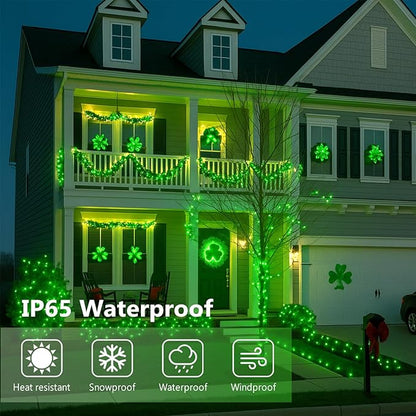 Extra-Long 144FT Solar String Lights for Outside, 2 Pack 400LED Solar Christmas Lights Outdoor, Waterproof Copper Wire with 8 Modes Twinkle Fairy Lights for Tree Garden Party Xmas Decor (Green)