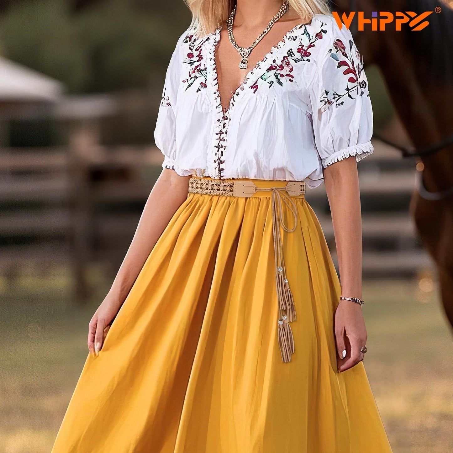 WHIPPY Boho Braided Tassel Belt for Women Western Ethnic Dress Belts Cowgirl Vintage Hollow Floral Waistband with Wax Rope, Beige S