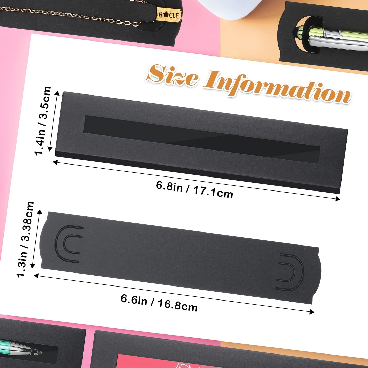 Chivao 40 Sets Epoxy Pen Box and Inserts, Gift Box Display Card Kit, Partners to Glitter Pen, Packaging Bags with Clear Window for Craft Gift Wrapping Supplies Starter(Black)