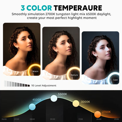 Weilisi 10" Ring Light with Stand 72'' Tall & Phone Holder,38 Color Modes Selfie Light with Tripod Stand,Stepless Dimmable/Speed LED Ring Light for iPhone & Android,YouTube, Makeup,TIK Tok